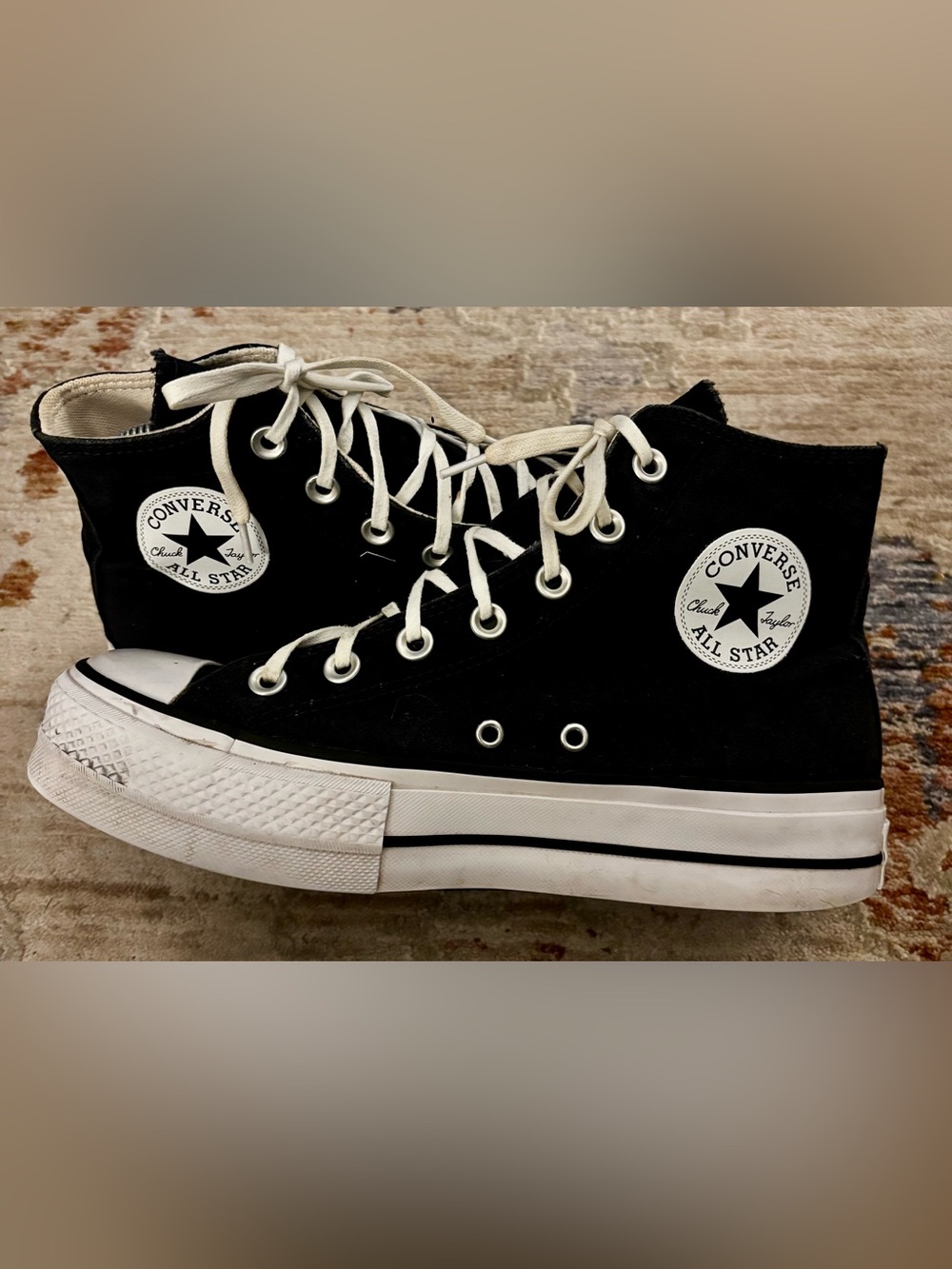 Converse Chuck Taylor All Star Lift Platform Raw Edge High Top Sneakers